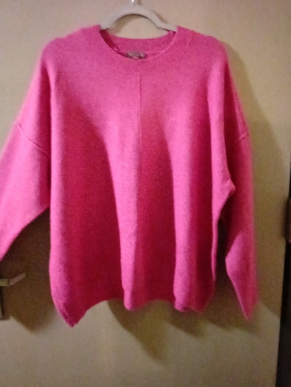 Women's Crewneck Oversized Pink Sweater